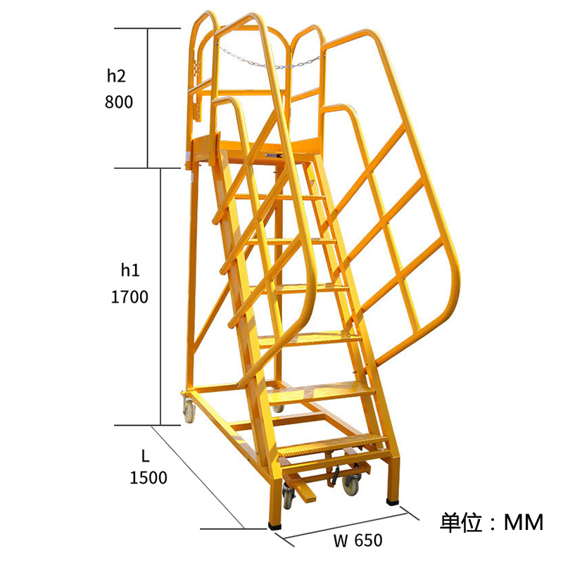 自锁式货架梯带扶手